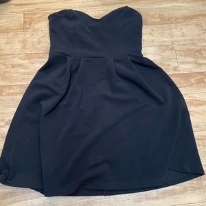 black strapless LBD